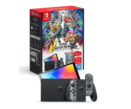 Console Nintendo Switch Oled + Jogo Super Smash Bros Ultimate - Hbgsskacla